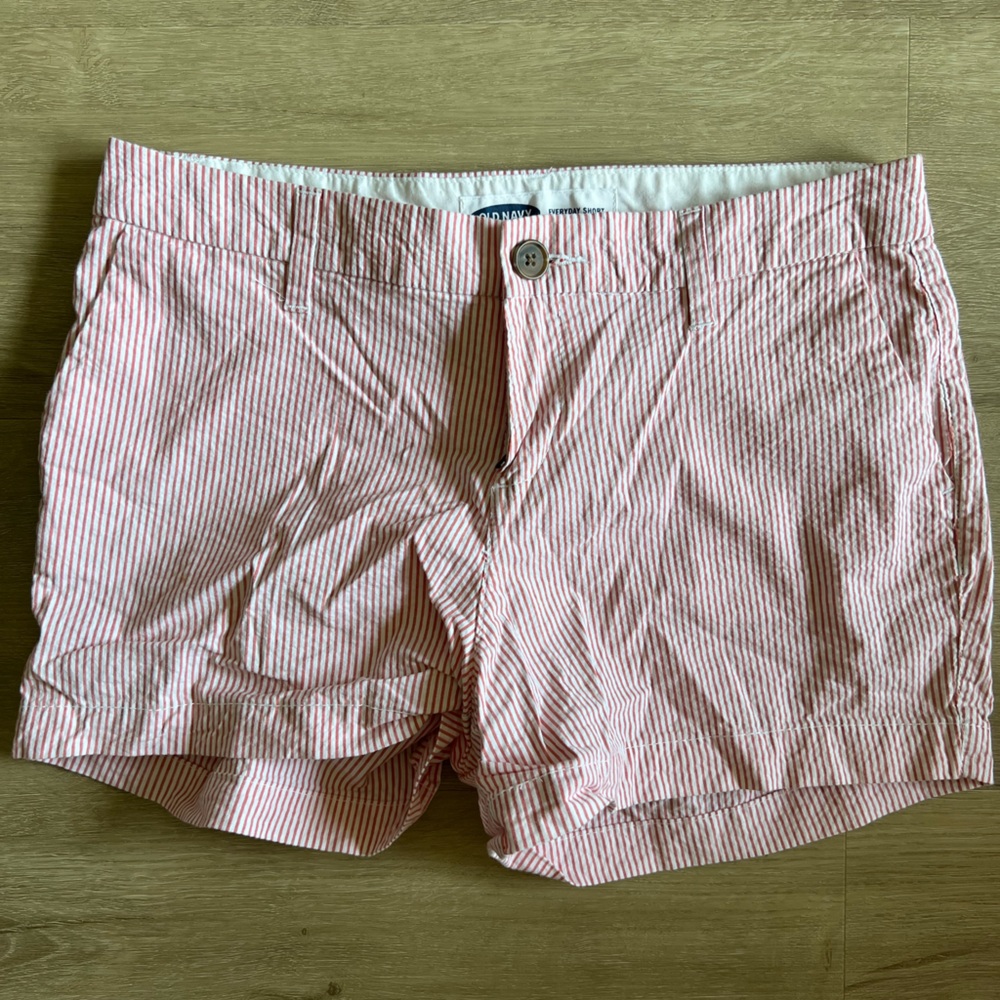 Old Navy Red and White Striped Shorts